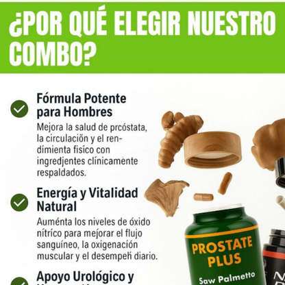 Óxido Nítrico Promax™ + Prostate Health en pack Compra 1 y Llévate 2 Gratis:💪 Rendimiento, energía y salud masculina🔥