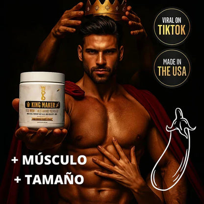 King Maker - Suplemento con Tongkat Ali, Turkesterona, Ecdisterona, Fadogia Agrestis, betarraga roja, maca negra y zinc (13 en 1)